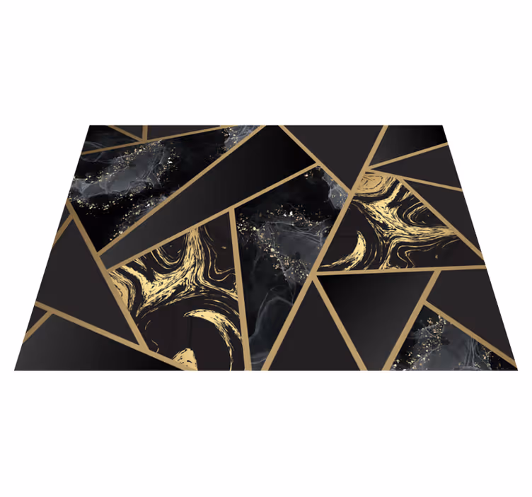 Geometrik mermer füzyonu geometrik pvc halı - TenStickers