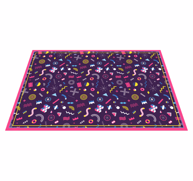 Renkli geometrik şekiller alanı geometrik pvc halı - TenStickers