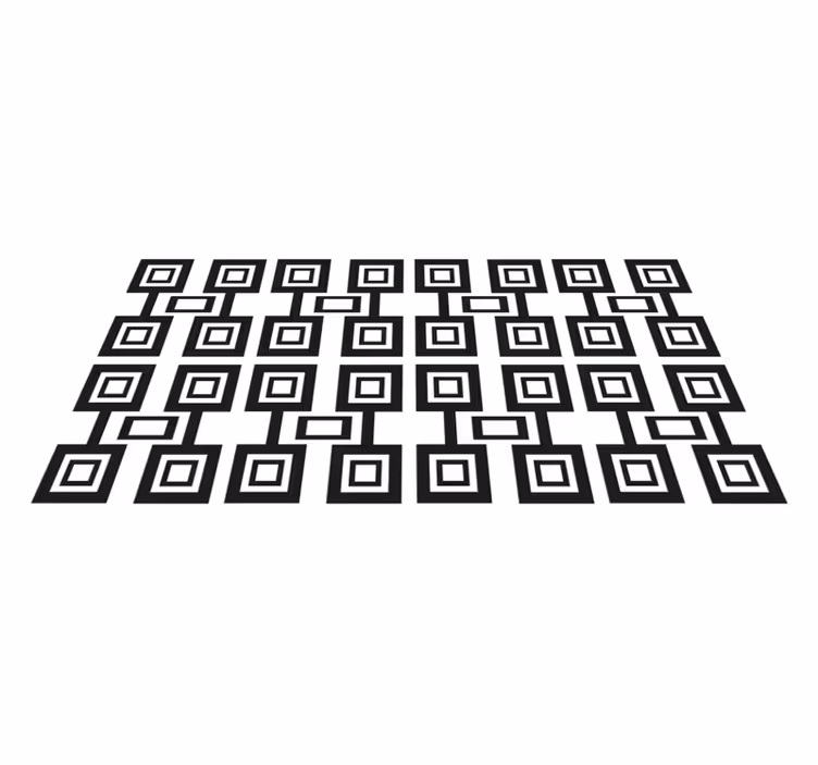 Geometrik kareler desen geometrik pvc halı - TenStickers