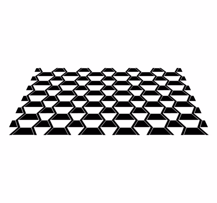Geometrik Siyah Beyaz Desen geometrik pvc halı - TenStickers