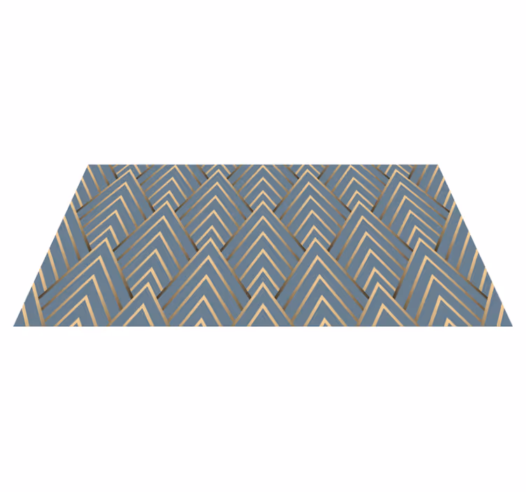 Turkuaz ve altın art deco desenli kilim - TenStickers