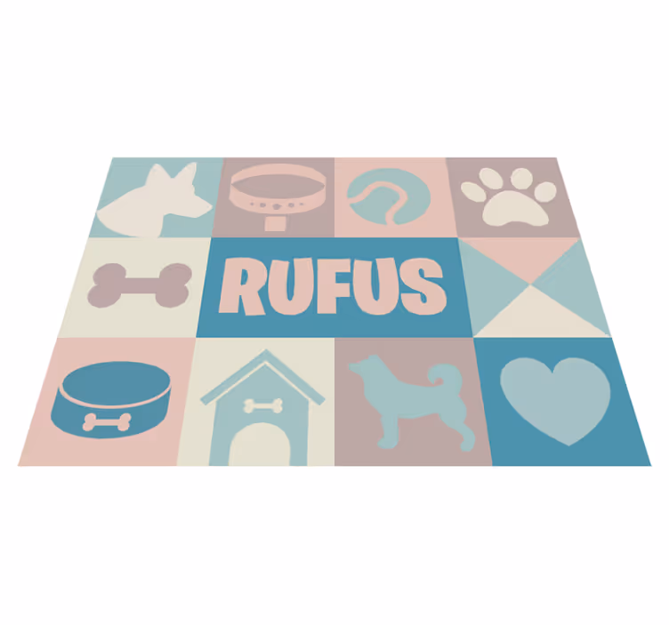 Kişiselleştirilmiş köpek simgeleri vinil zemin kilim - TenStickers