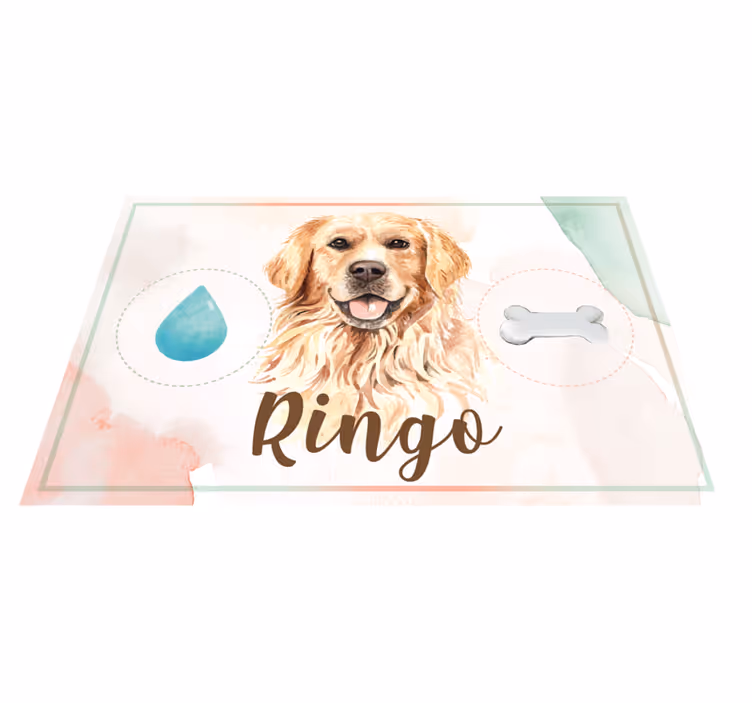 Golden retriever su ve gıda hayvan halısı - TenStickers