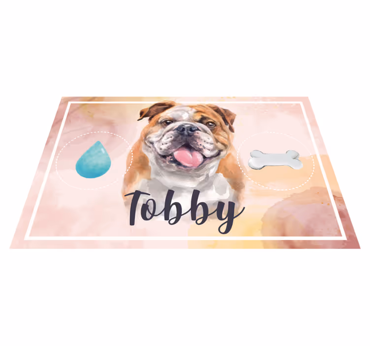 Boğa köpek su ve gıda hayvan halısı - TenStickers