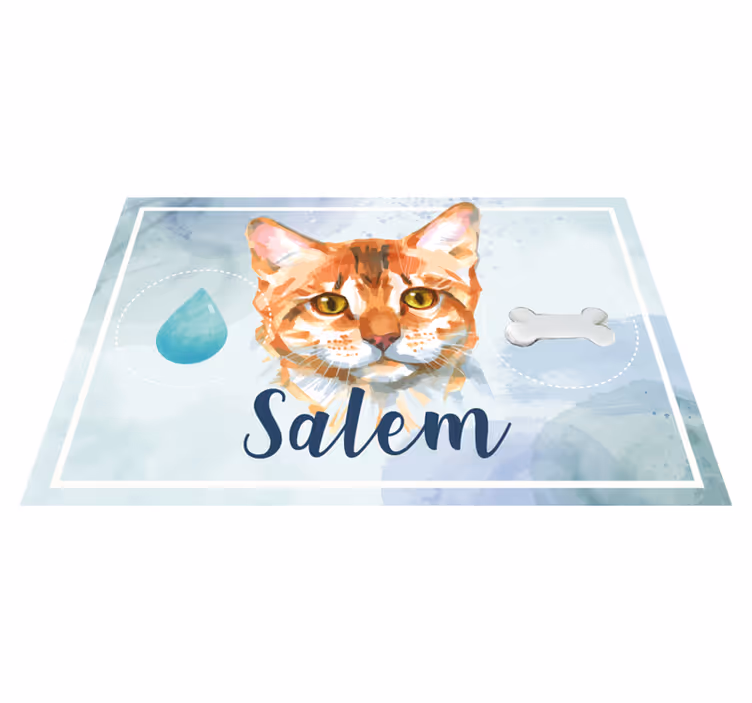 Hayvan kilim adı ile suluboya kedi - TenStickers