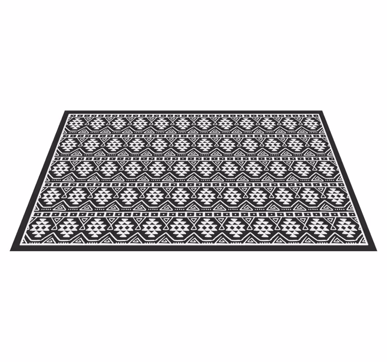 Siyah beyaz bohem desen etnik kilim - TenStickers
