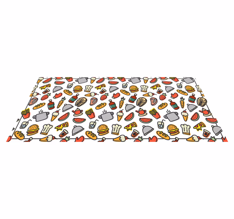 Gıda simgeleri desen modern kilim - TenStickers