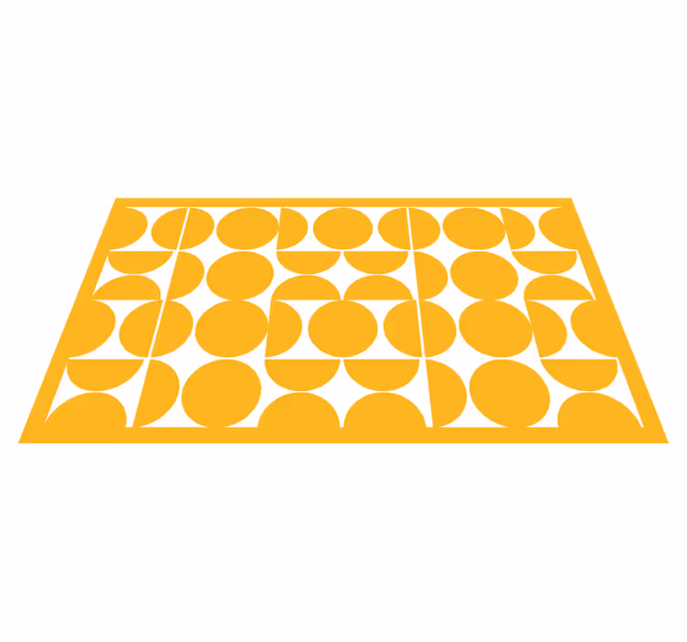 Sarı yarım daireler geometrik pvc halı - TenStickers