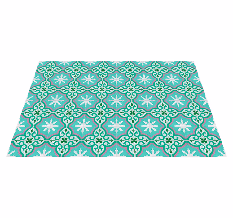 Yeşil Hidrolik Tile Türkçe vintage pvc halı - TenStickers