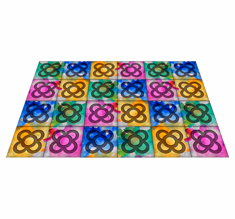 Renkli Panot KaplamaTurkish: Renkli Panot Kaplama vintage pvc hal - TenStickers