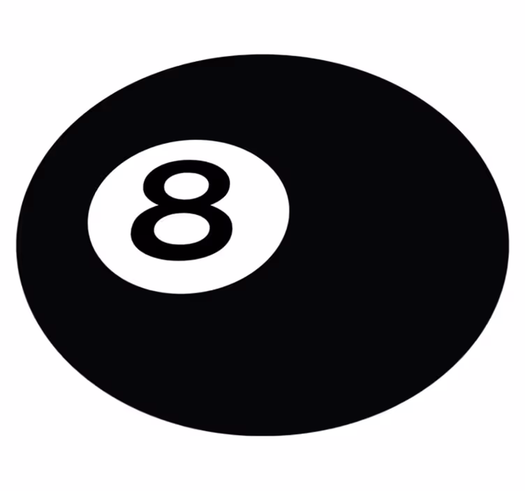 8 numaralı bilardo topu yuvarlak pvc halı - TenStickers