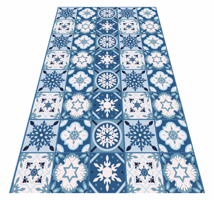Mavi kar tanecikleri Noel pvc halı - TenStickers