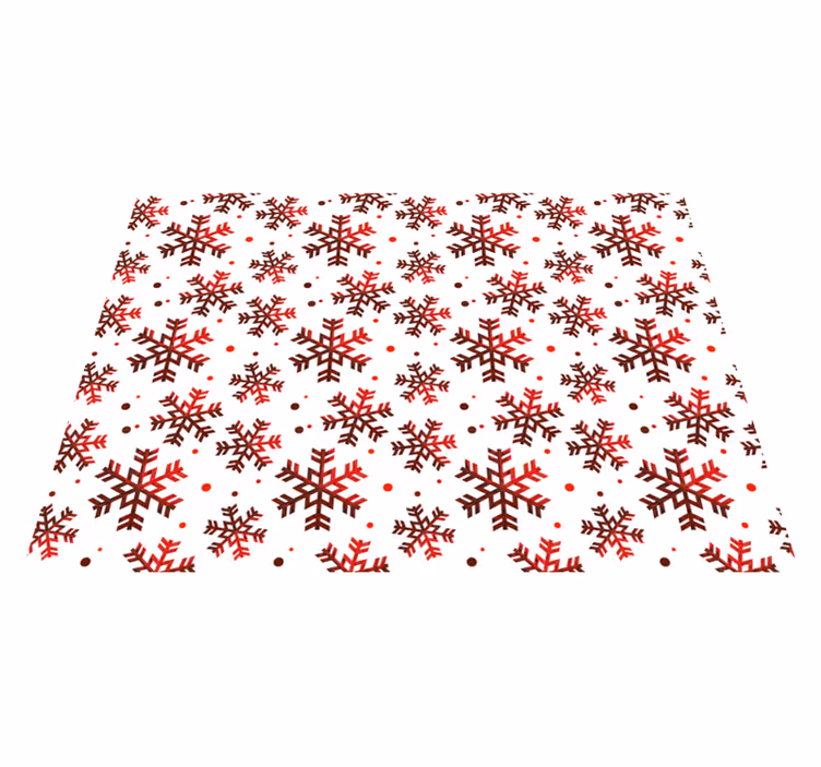 Kırmızı kar taneleri Noel pvc halı - TenStickers