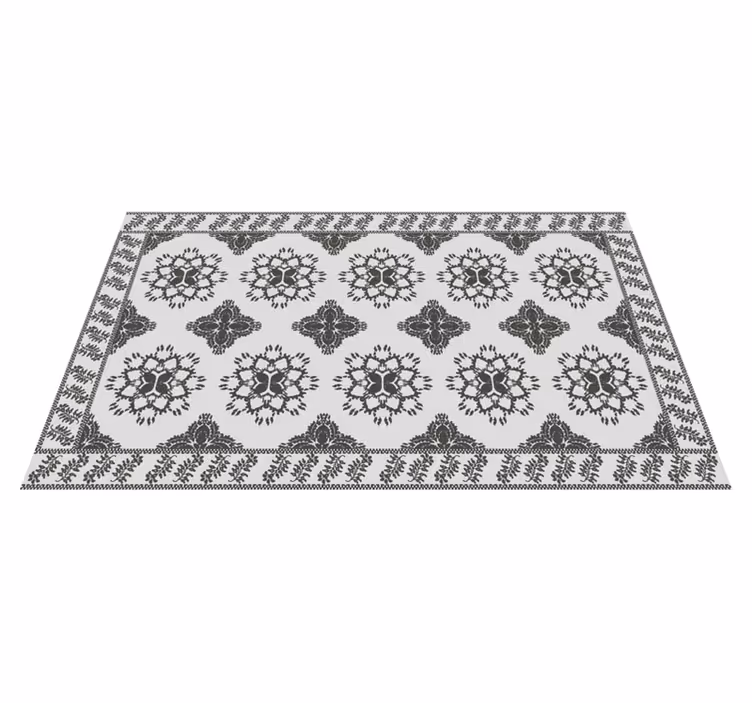 çiçek vintage tasarım yemek odasi pvc halı - TenStickers