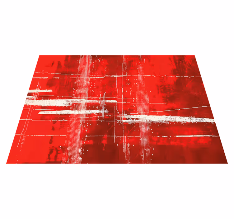 Modern çizgiler desen kırmızı pvc halı - TenStickers