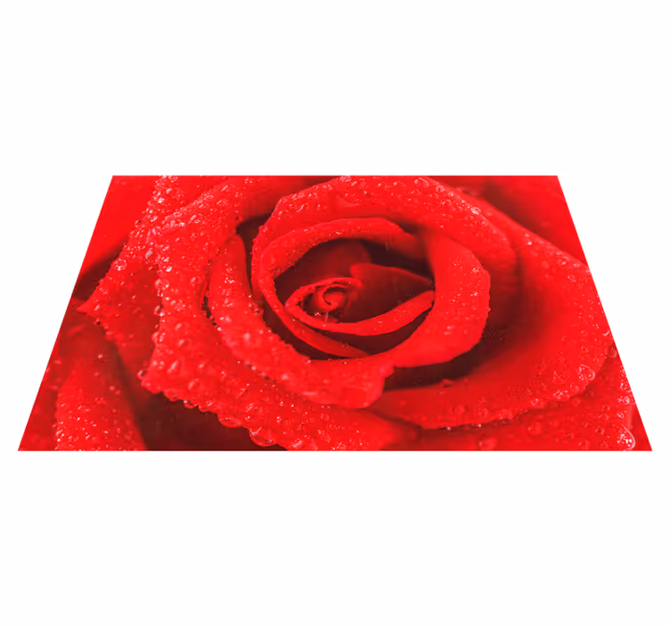 Gül çiçek kırmızı pvc halı - TenStickers