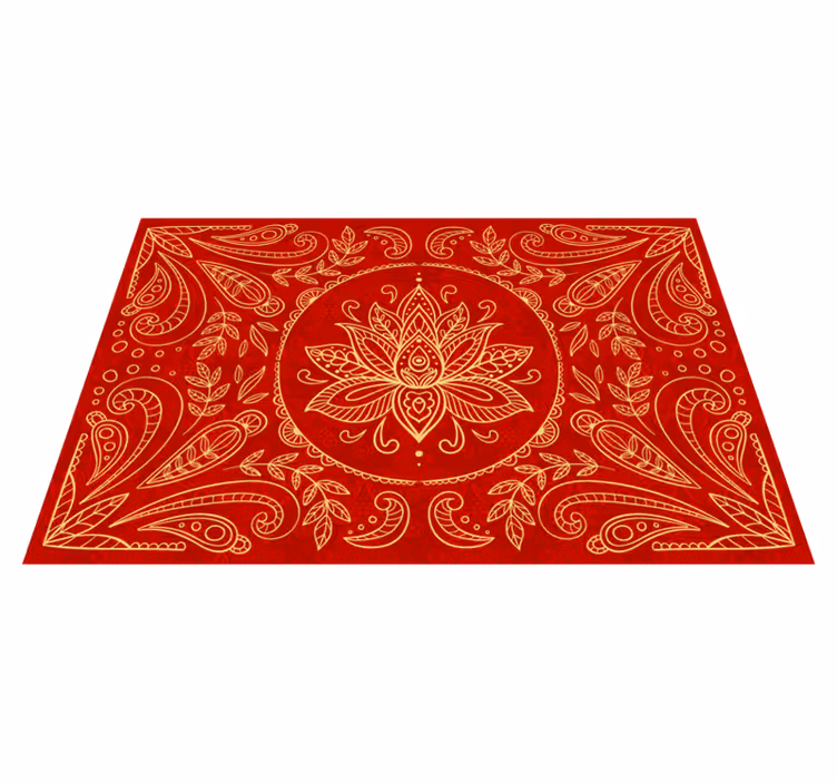 Vintage mandala tasarımı kırmızı pvc halı - TenStickers