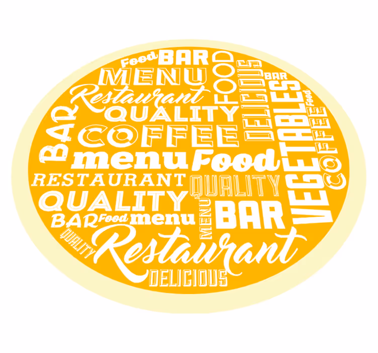 Restoran kalitesi menüsü cümleleri ile pvc halı - TenStickers