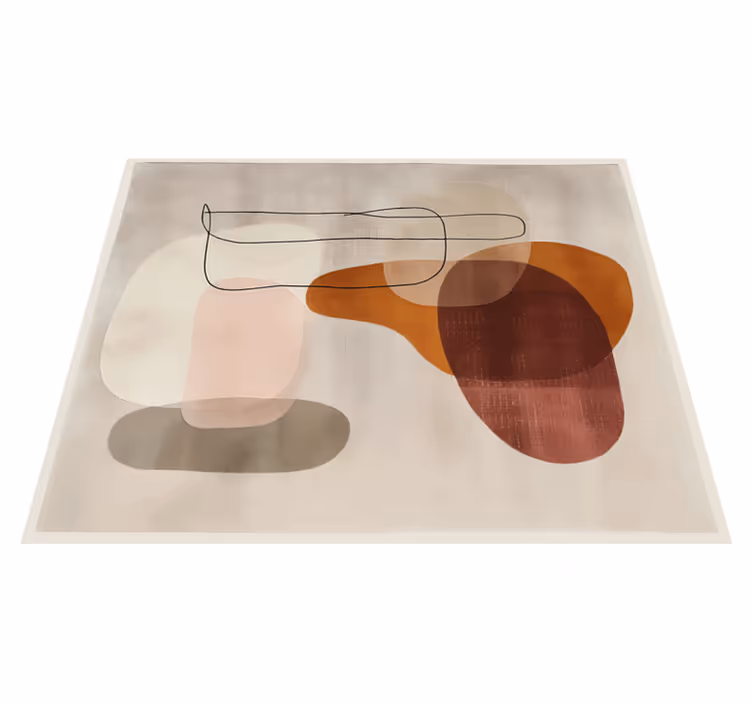 Soyut formlar bej pvc halı - TenStickers