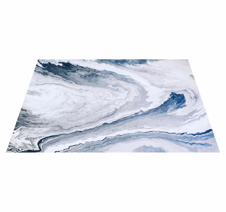 Minimalist mavi ve gri Mermer vinil halı - TenStickers