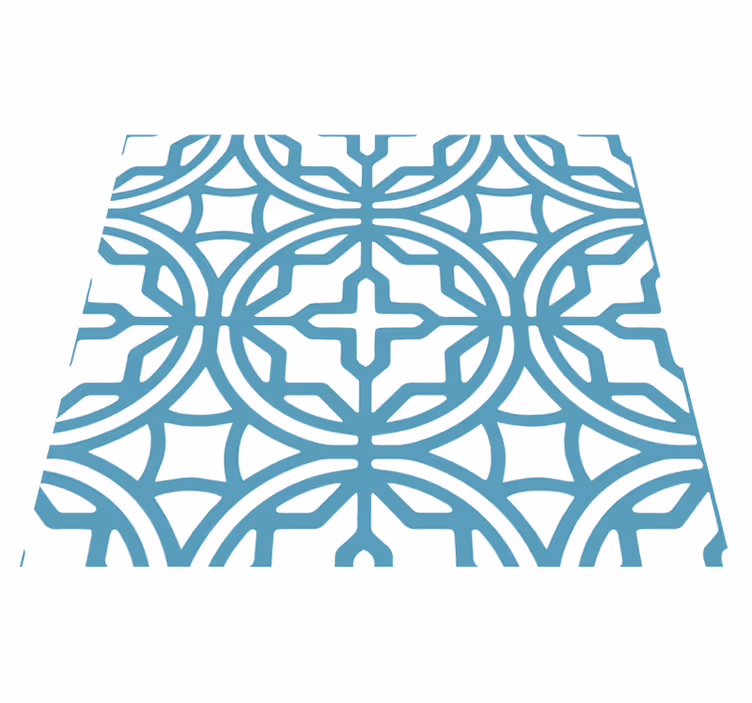 Geometrik turkuaz desen mavi pvc halı - TenStickers