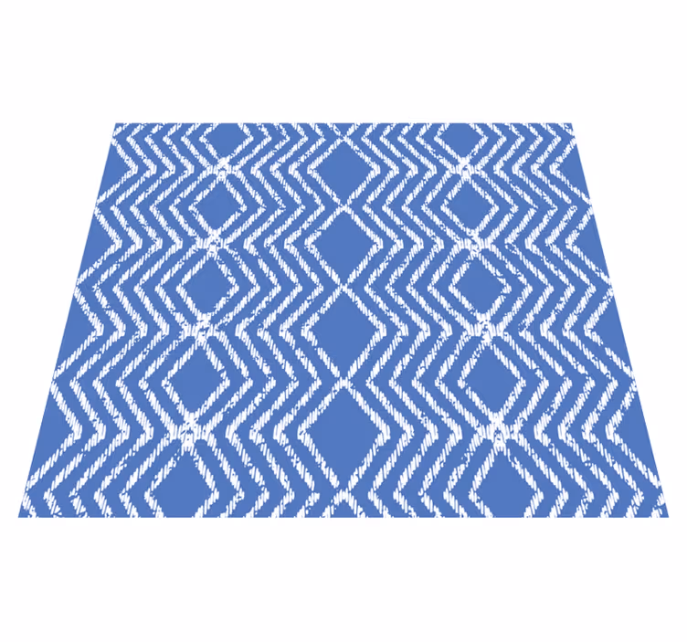 Zig zag deseni mavi pvc halı - TenStickers
