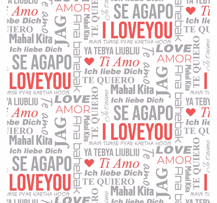 i love you harfler duvar kağıdı - TenStickers