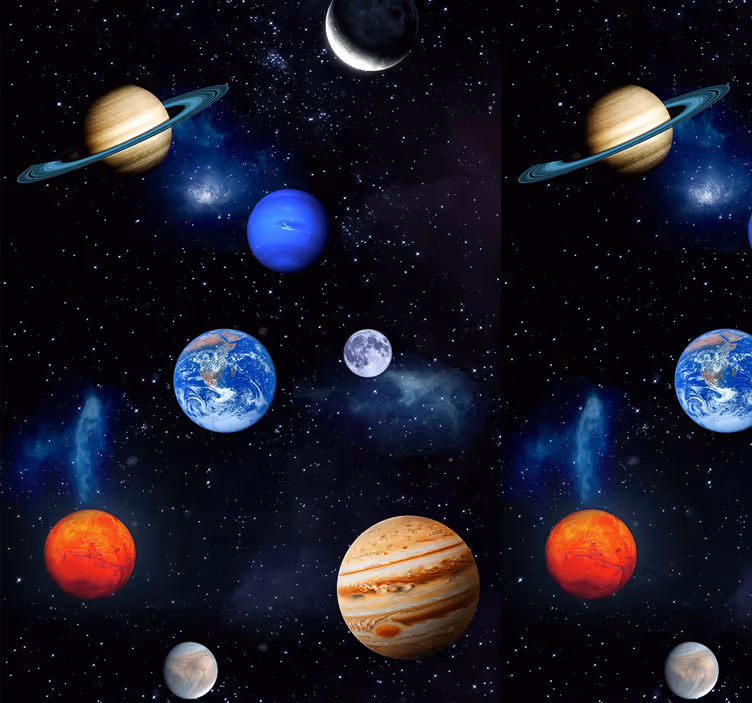 Kozmos uzay gezegenleri yıldızlar duvar kağıdı - TenStickers
