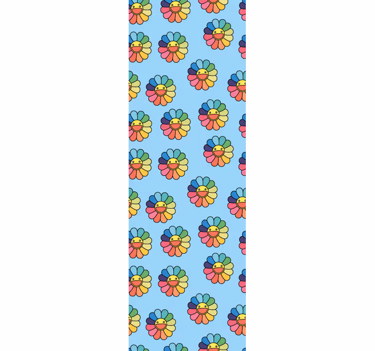 Neşeli çiçek deseni bebek odası duvar kağıdı - TenStickers