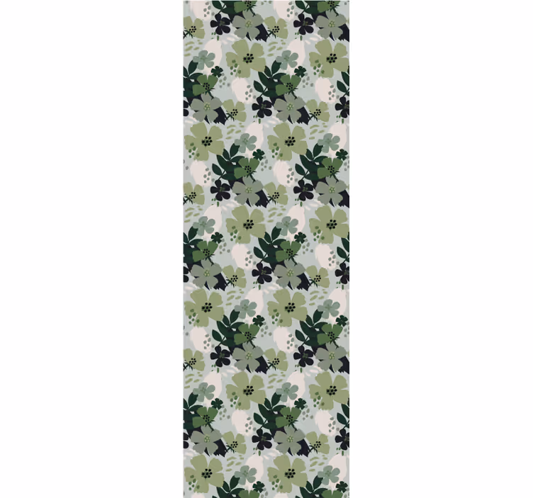 Yemyeşil motif çiçek desenli duvar kağıdı - TenStickers