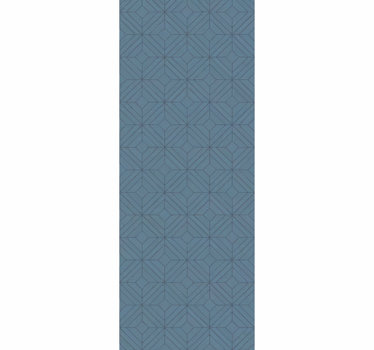 Art deco mavi çizgiler geometrik duvar kağıdı - TenStickers