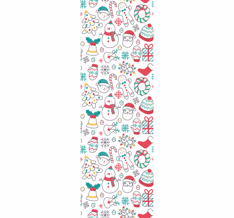 şenlikli kış anları Noel duvar kağıdı - TenStickers