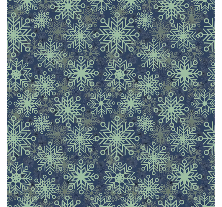 Mavi kar tanesi dekoru Noel duvar kağıdı - TenStickers