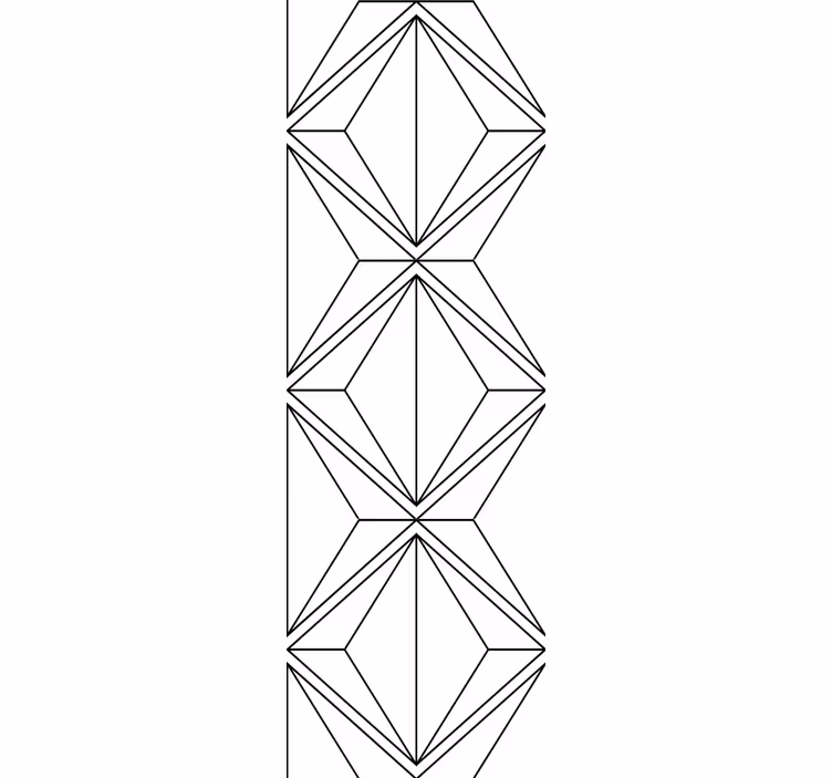 Stilize edilmiş elmas şekilleri geometrik duvar kağıdı - TenStickers