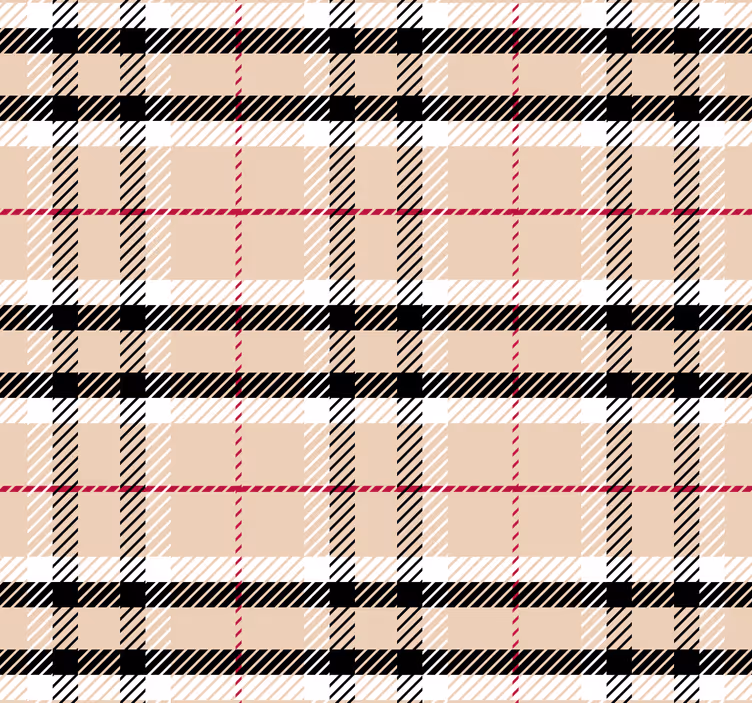 burberry ekose yetişkin odası duvar kağıdı - TenStickers