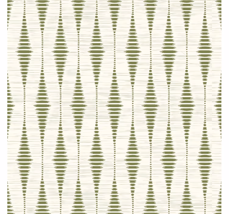 Yosun yeşili rabaul ikat geometrik duvar kağıdı - TenStickers