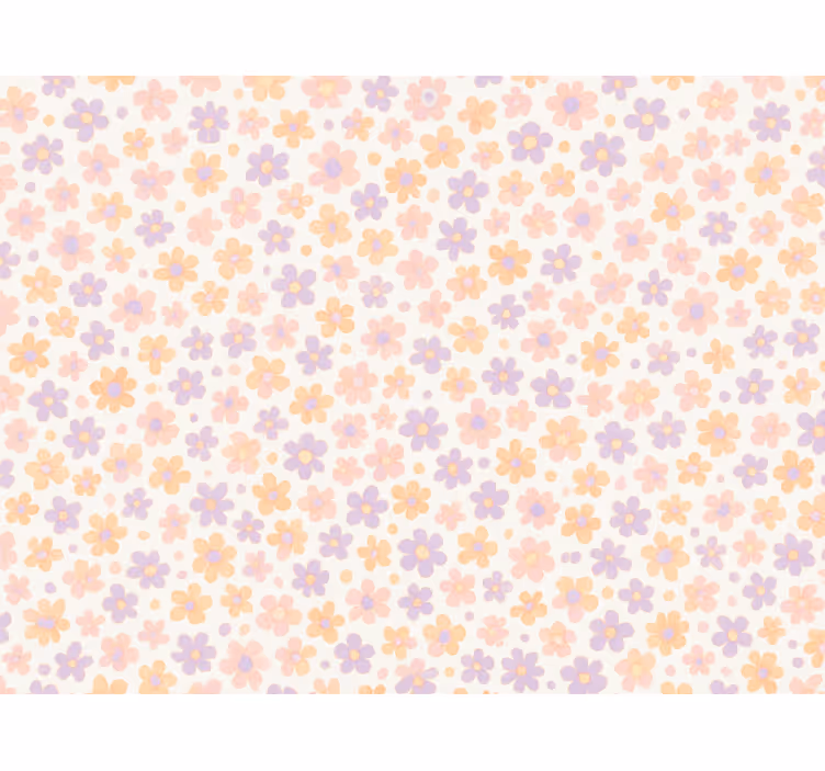 Küçük pastel çiçekler çocuk odası duvar kağıdı - TenStickers