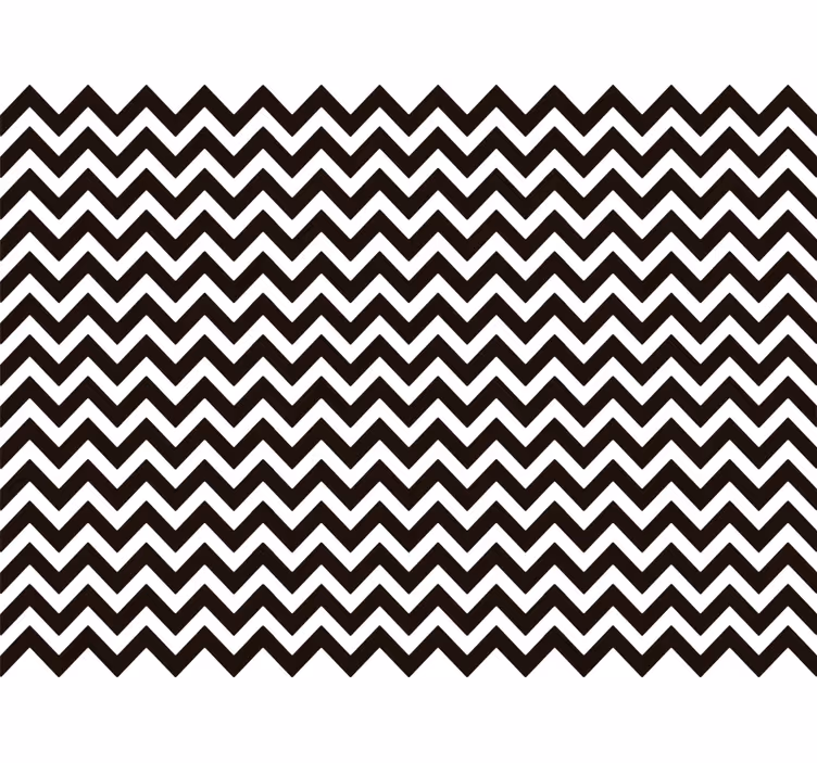 Dikey çizgili duvar kağıdı siyah beyaz zigzag - TenStickers