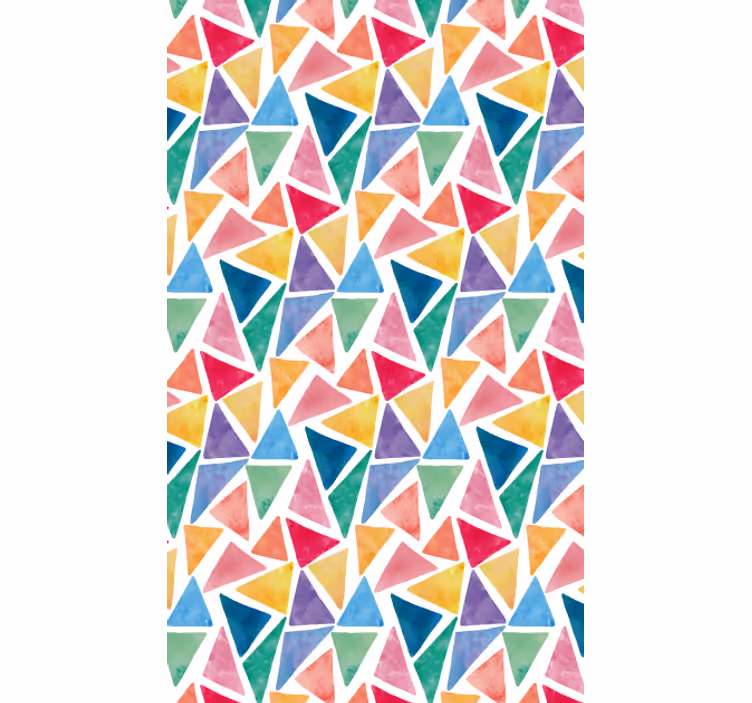 Geometrik duvar kağıdı neşeli renkli üçgenler - TenStickers