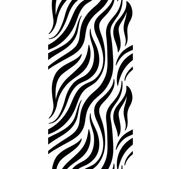 Geometrik duvar kağıdı siyah beyaz zebra çizgileri - TenStickers