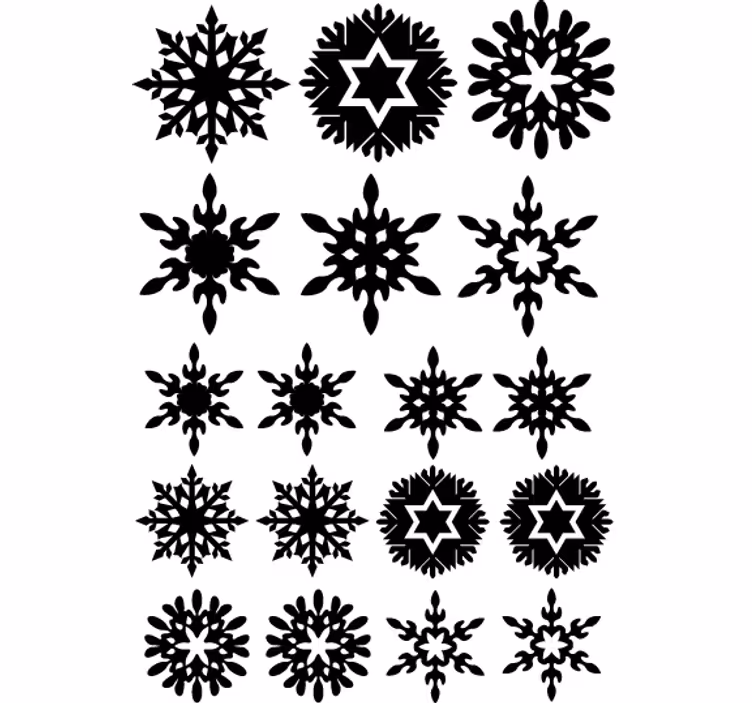 Noel duvar kağıdı siyah kar tanecikleri - TenStickers