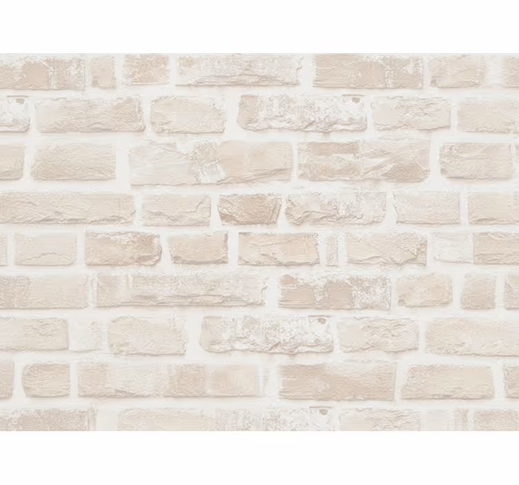 Oturma odası duvar kağıdı beyaz tuğla görünümlü - TenStickers