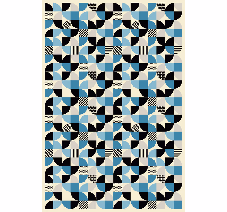 Duvar kağıdı süslemeleri retro mavi bauhaus deseni - TenStickers
