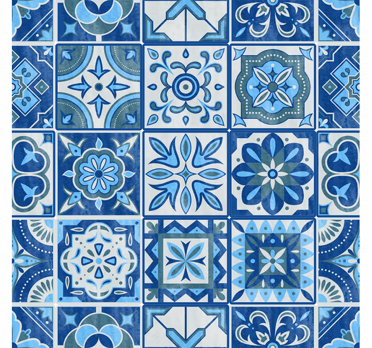 Fayans duvar kağıtları talavera mavi deseni - TenStickers