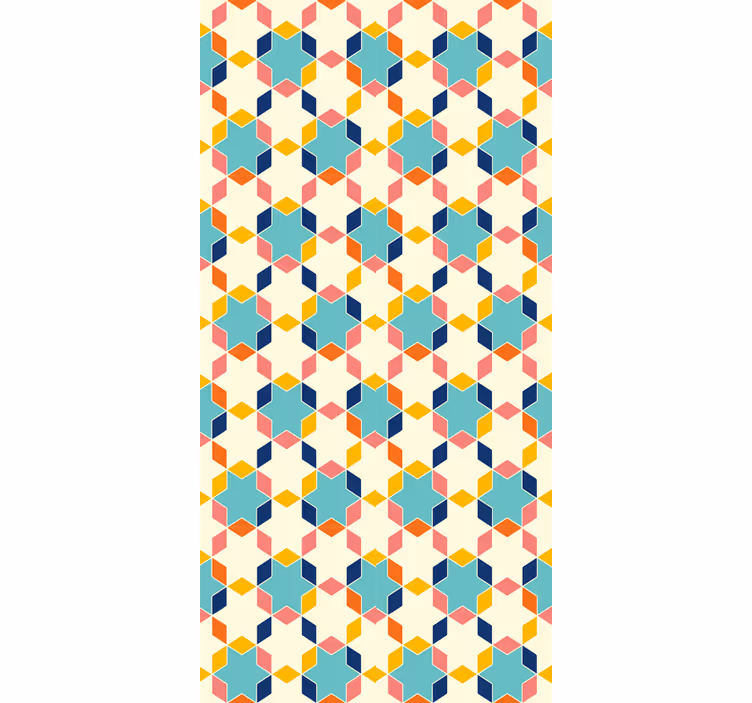 Oturma odası duvar kağıdı - geometrik mozaik desen - TenStickers