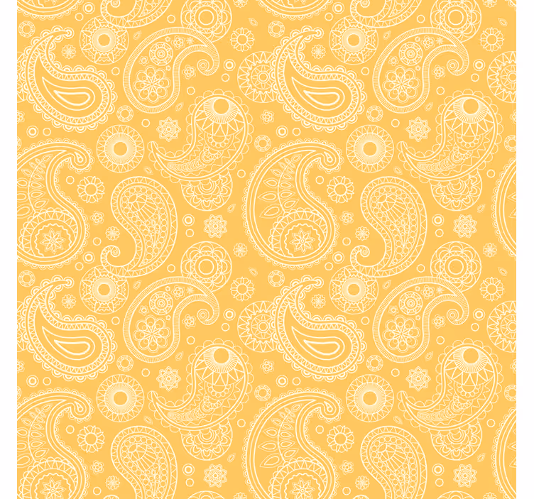 Oturma odası duvar kağıdı arap sarı paisley - TenStickers