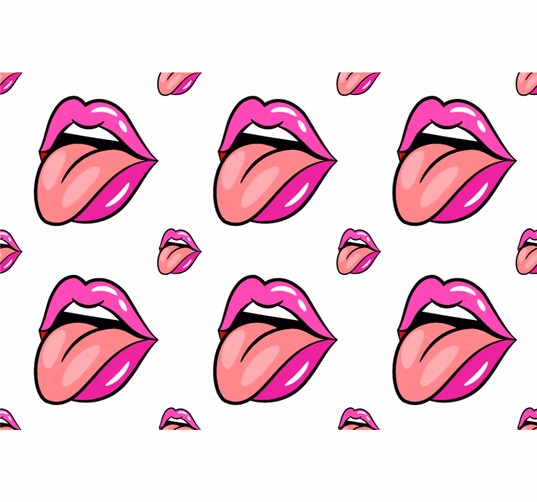 Yatak odası duvar kağıdı eğlenceli dudak motifi - TenStickers