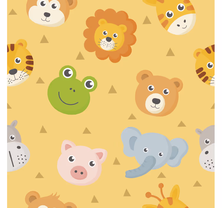 Hayvan duvar kağıdı renkli hayvan oyun alanı - TenStickers