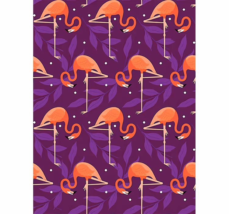 Kuşlar duvar kağıdı pembe tropik flamingolar - TenStickers