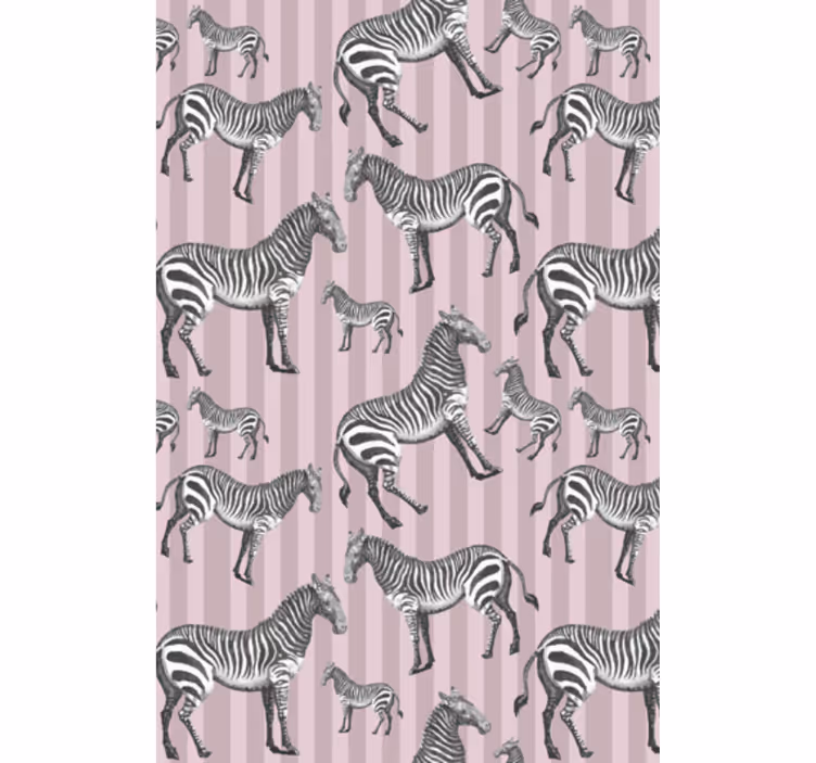 Hayvan duvar kağıdı vintage zebra İllüstrasyon deseni - TenStickers